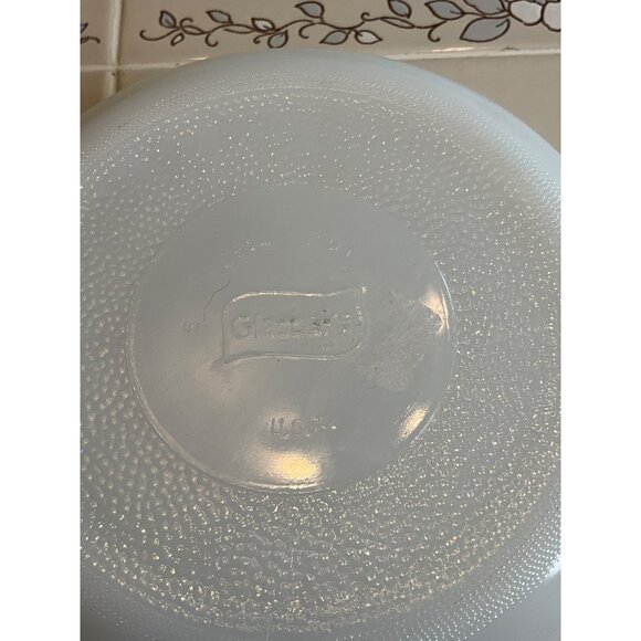 Vintage Glasbak 2Qt Green Daisies Casserole Dish w/o Lid 60s Milk‎ Glass Look - Picture 5 of 5